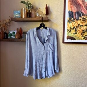 Free People Magic Breeze Swingy Button Down Shirt Small